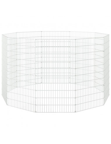 Conigliera con 10 Pannelli 54x100 cm Ferro Zincato