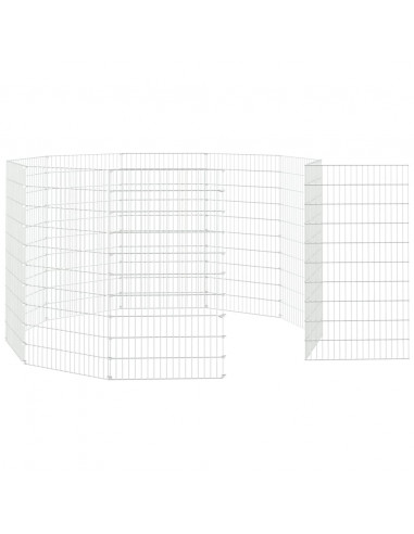 Conigliera con 10 Pannelli 54x100 cm Ferro Zincato