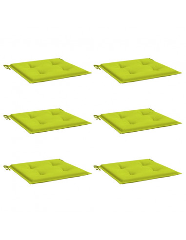 Cuscini per Sedia 6 pz Verde Intenso 40x40x3 cm Tessuto Oxford