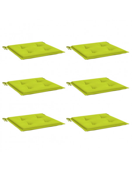Cuscini per Sedia 6 pz Verde Intenso 40x40x3 cm Tessuto Oxford
