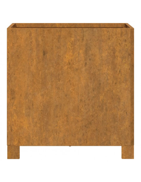 Fioriere con Gambe 2pz Ruggine 42x40x43 cm Acciaio Corten