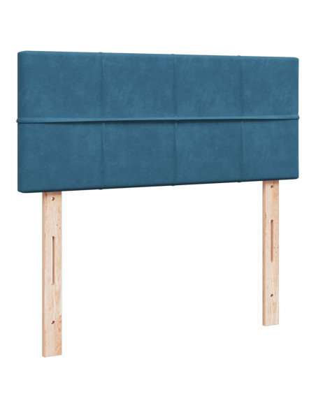 Giroletto a Molle con Materasso Blu Scuro 120x200 cm in Velluto