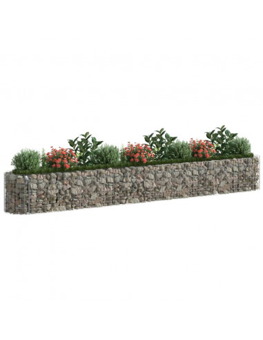 Gabbione con Letto Rialzato in Acciaio Zincato 400x50x50 cm