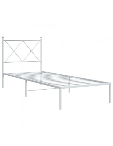 Giroletto con Testiera Metallo Bianco 80x200 cm