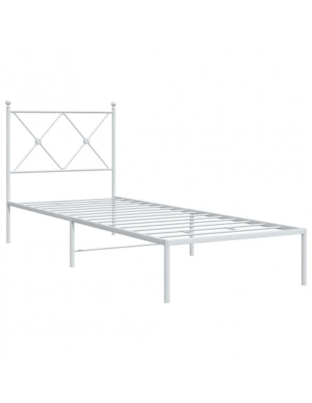 Giroletto con Testiera Metallo Bianco 80x200 cm