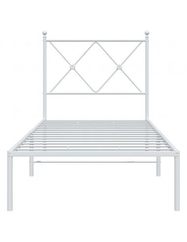 Giroletto con Testiera Metallo Bianco 80x200 cm