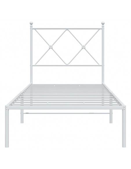 Giroletto con Testiera Metallo Bianco 80x200 cm