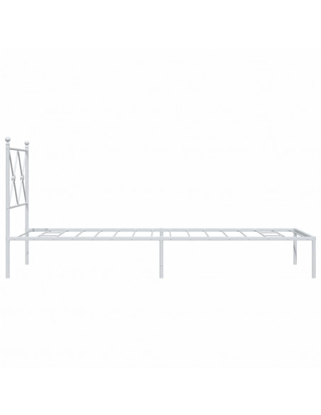 Giroletto con Testiera Metallo Bianco 80x200 cm