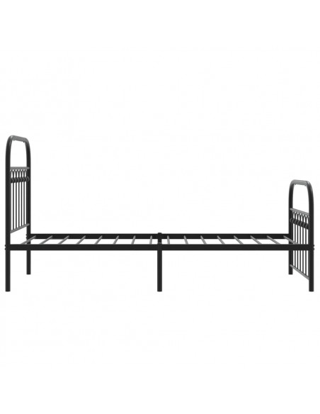 Giroletto con Testiera e Pediera Metallo Nero 80x200 cm