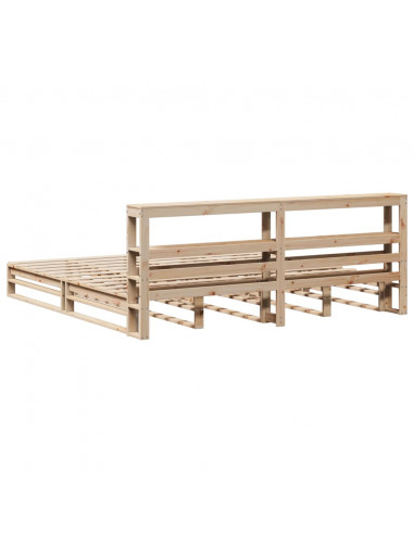 Giroletto con Testiera 200x200 cm in Legno Massello di Pino