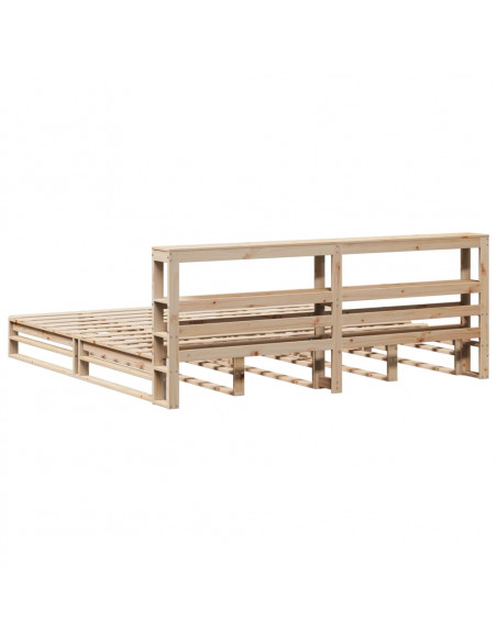Giroletto con Testiera 200x200 cm in Legno Massello di Pino