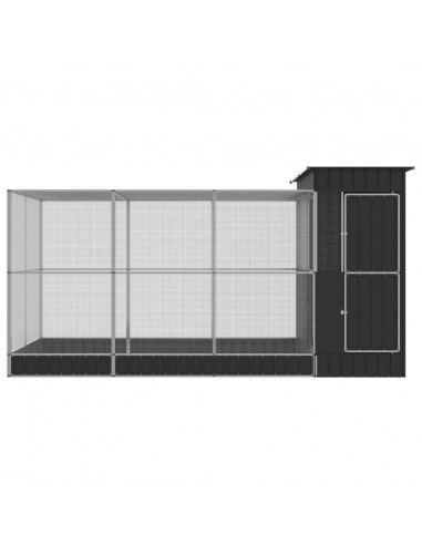 Voliera con Estensione Argento 416x203x216 cm in Acciaio