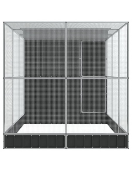Voliera con Estensione Argento 416x203x216 cm in Acciaio