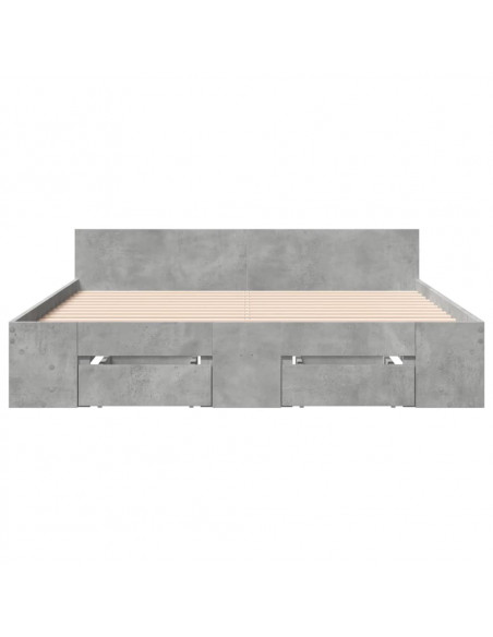 Giroletto Cassetti Grigio Cemento 120x190 cm Legno Multistrato