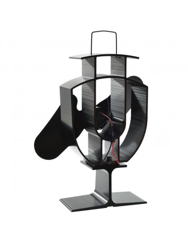 Ventola per Stufa Alimentazione a Calore 2 Lame Nero