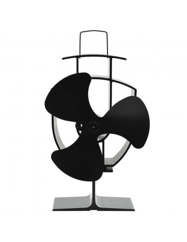 Ventola per Stufa Alimentazione a Calore 3 Lame Nero