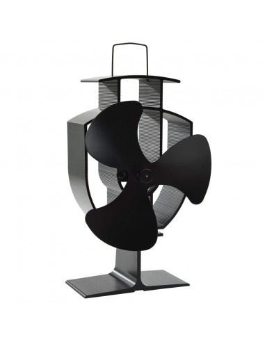 Ventola per Stufa Alimentazione a Calore 3 Lame Nero
