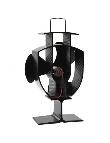 Ventola per Stufa Alimentazione a Calore 3 Lame Nero