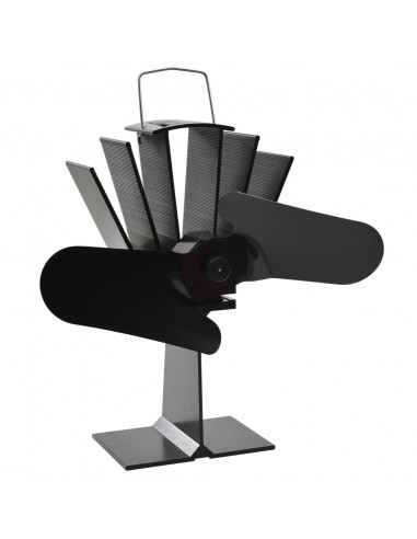 Ventola per Stufa Alimentazione a Calore 2 Lame Nero