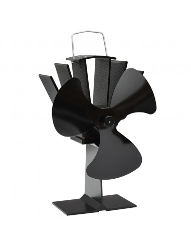 Ventola per Stufa Alimentazione a Calore 3 Lame Nero