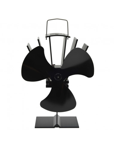 Ventola per Stufa Alimentazione a Calore 3 Lame Nero