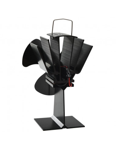 Ventola per Stufa Alimentazione a Calore 3 Lame Nero