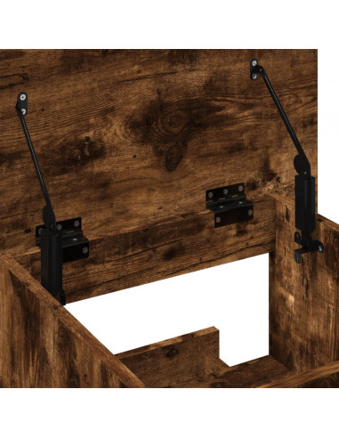 Leggio con Ruote e Cassetto Rovere Fumo 55x55x107cm Multistrato