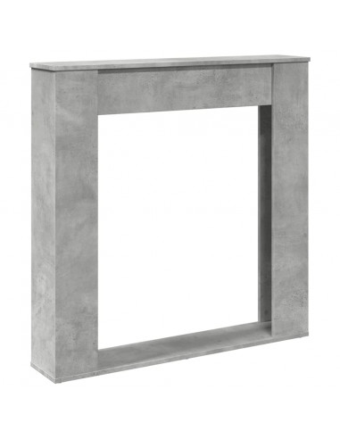 Cornice per Camino Grigio Cemento 100x20x100 cm in Truciolato