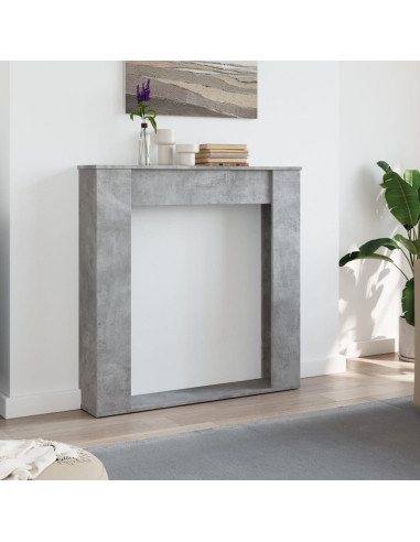 Cornice per Camino Grigio Cemento 100x20x100 cm in Truciolato