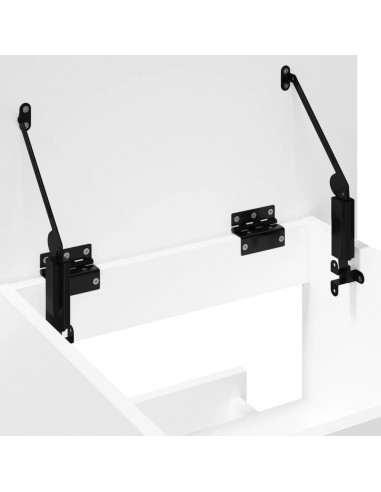 Leggio con Ruote e Cassetto Bianco 55x55x107 cm in Multistrato