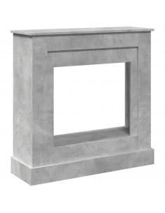 Cornice per Camino Grigio Cemento 90x30x90 cm in Truciolato 2