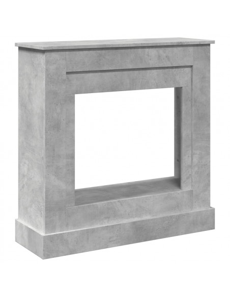 Cornice per Camino Grigio Cemento 90x30x90 cm in Truciolato