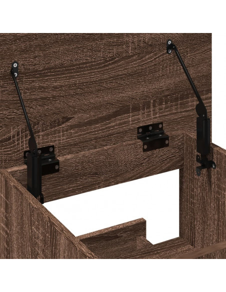 Leggio con Ruote e Cassetto Marrone 55x55x107 cm Multistrato