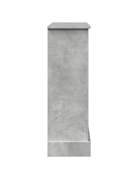 Cornice per Camino Grigio Cemento 90x30x90 cm in Truciolato