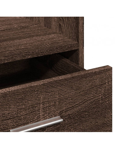 Leggio con Ruote e Cassetto Marrone 55x55x107 cm Multistrato