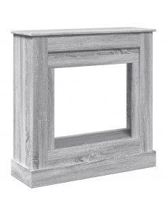 Cornice per Camino Grigio Sonoma 90x30x90 cm in Truciolato 2