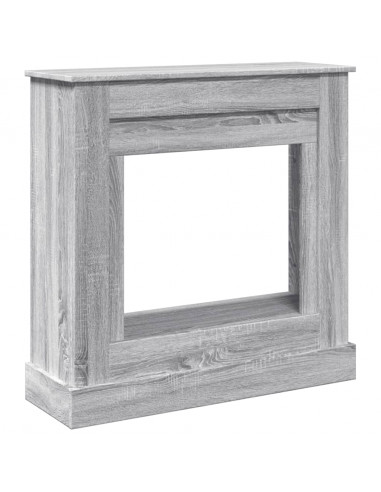 Cornice per Camino Grigio Sonoma 90x30x90 cm in Truciolato