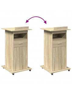 Leggio con Ruote e Cassetto Sonoma 55x55x107 cm in Multistrato 2