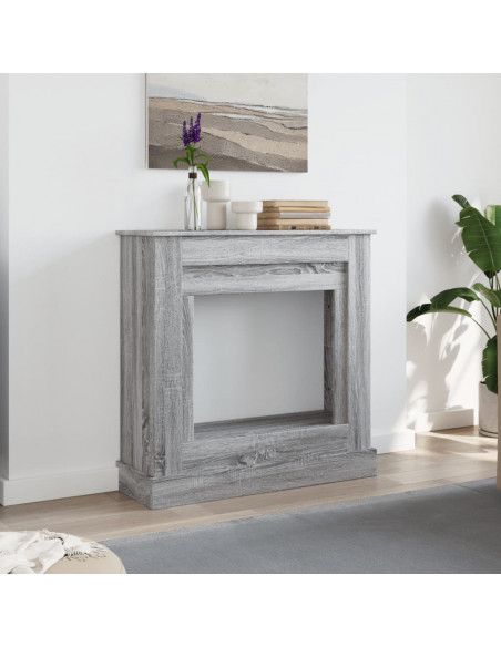 Cornice per Camino Grigio Sonoma 90x30x90 cm in Truciolato