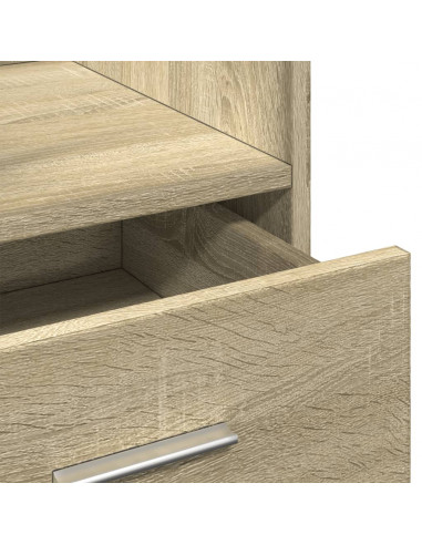 Leggio con Ruote e Cassetto Sonoma 55x55x107 cm in Multistrato