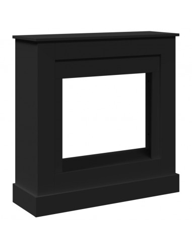 Cornice per Camino Nera 90x30x90 cm in Truciolato