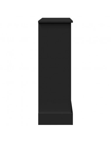 Cornice per Camino Nera 90x30x90 cm in Truciolato