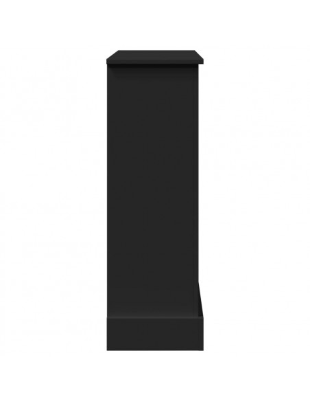 Cornice per Camino Nera 90x30x90 cm in Truciolato