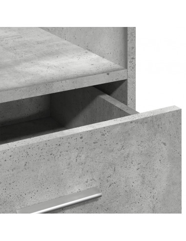 Leggio con Ruote e Cassetto Grigio 55x55x107 cm in Multistrato