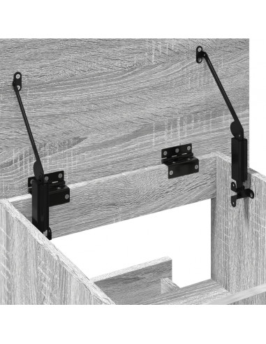 Leggio con Ruote Cassetto Grigio Sonoma 55x55x107cm Multistrato