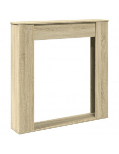 Cornice per Camino Rovere Sonoma 100x20x100 cm in Truciolato 2