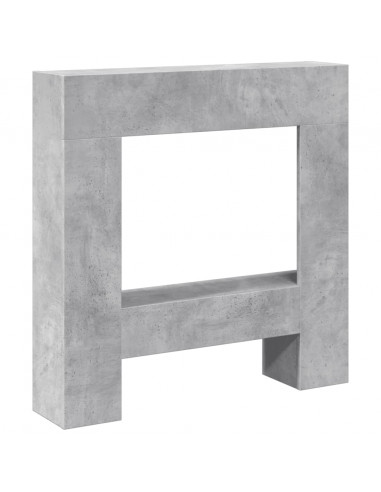 Cornice per Camino Grigio Cemento 81x18x82 cm in Truciolato
