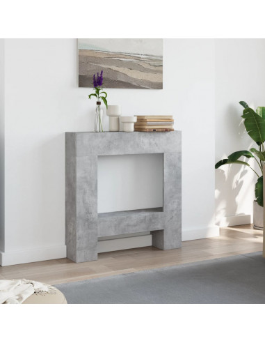 Cornice per Camino Grigio Cemento 81x18x82 cm in Truciolato