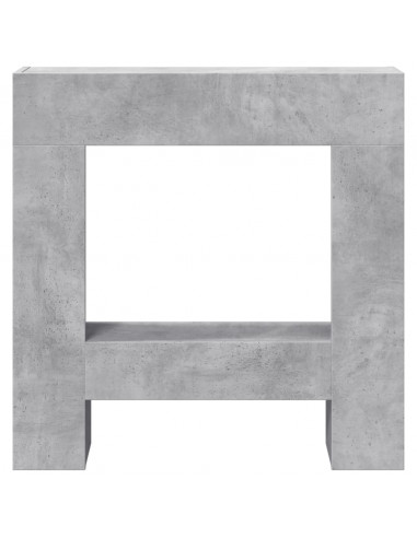 Cornice per Camino Grigio Cemento 81x18x82 cm in Truciolato