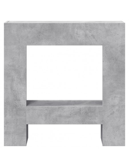 Cornice per Camino Grigio Cemento 81x18x82 cm in Truciolato